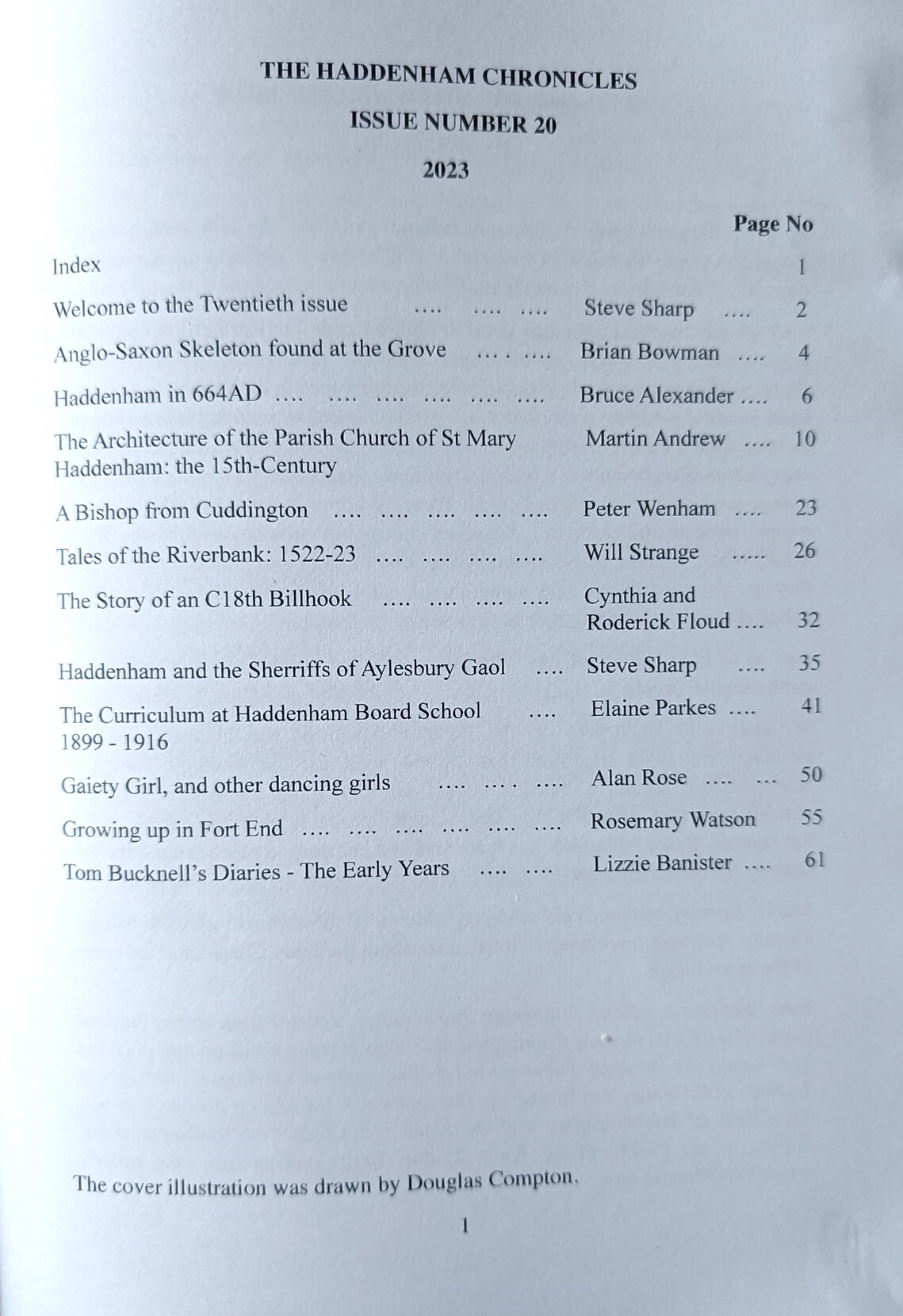 Chronicles 20 contents page